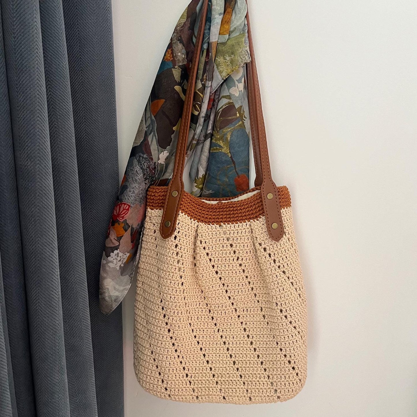 Sienna Crochet Tote, Handmade Shoulder Bag, Handbag Gift for Her