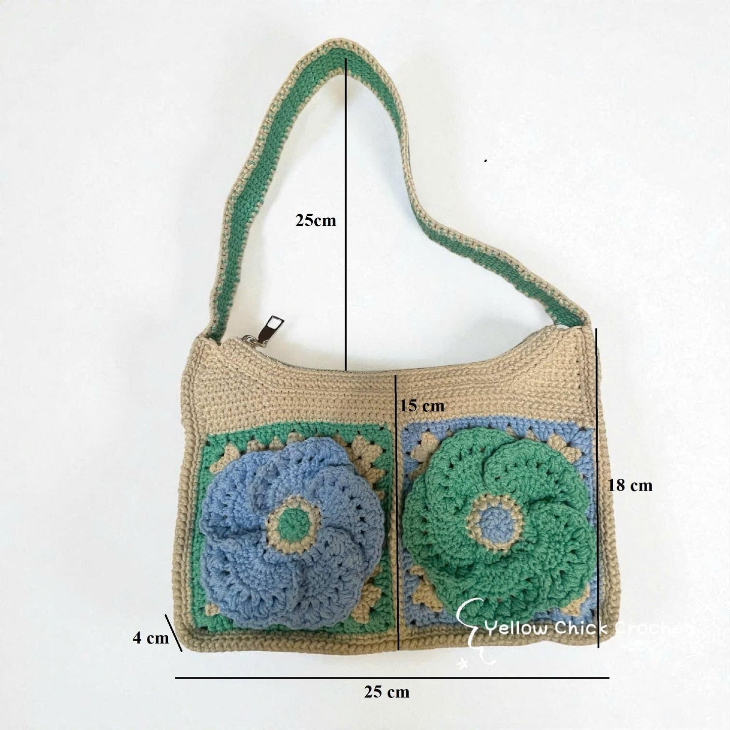 Handmade Crochet Hibiscus Flower Bag - Unique Floral Shoulder Purse, Valentine Gift, Birthday Gift