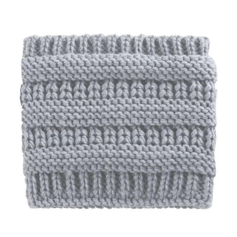 Pure Color Knit Ponytail Hat