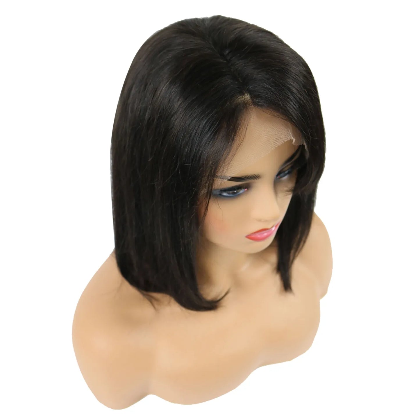 Medium Straight Lace Front Wigs Human Hair 12 Inches