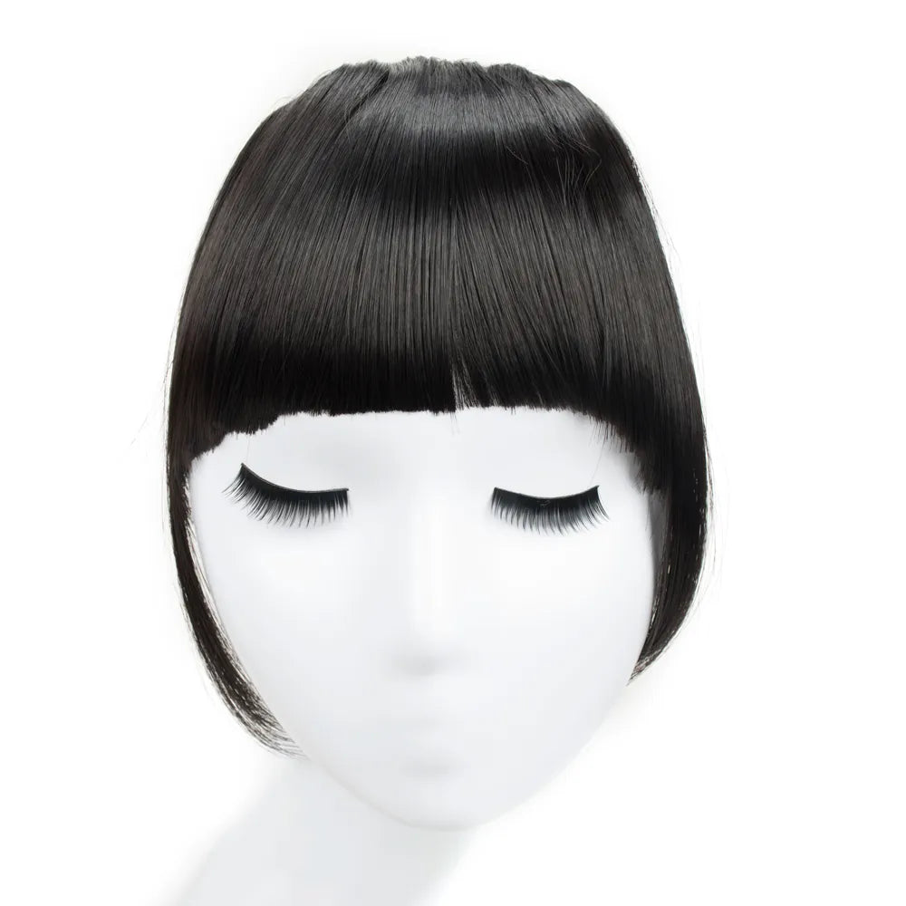 Clip In Hair Bangs Hairpiece Synthetic Blunt Bangs Hair Piece