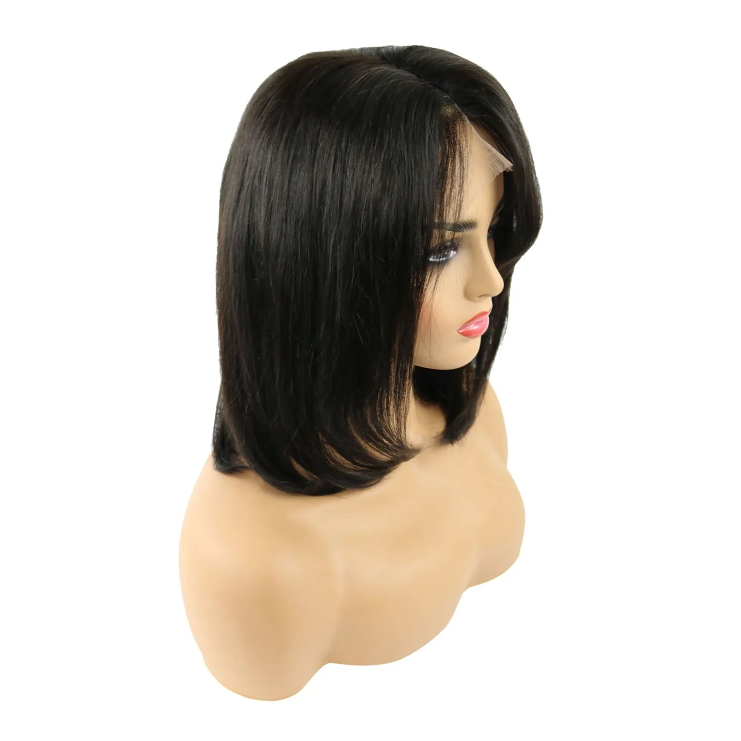 Medium Straight Lace Front Wigs Human Hair 12 Inches