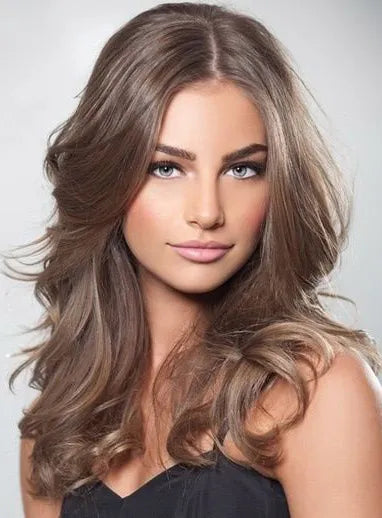 Fashion 100% Real Virgin Human Hair Long Wavy Full Lace Wigs 18 Inches