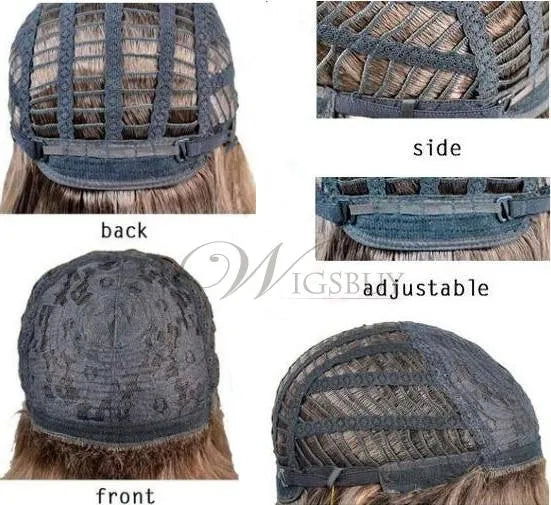 Simple Long Straight 100% Human Hair Wig With Full Bangs 24 Inches