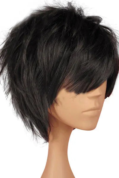 Fluffy Elegant Natural Short Straight 100% Real Human Hair Wig 8 Inches