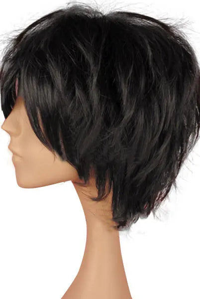 Fluffy Elegant Natural Short Straight 100% Real Human Hair Wig 8 Inches