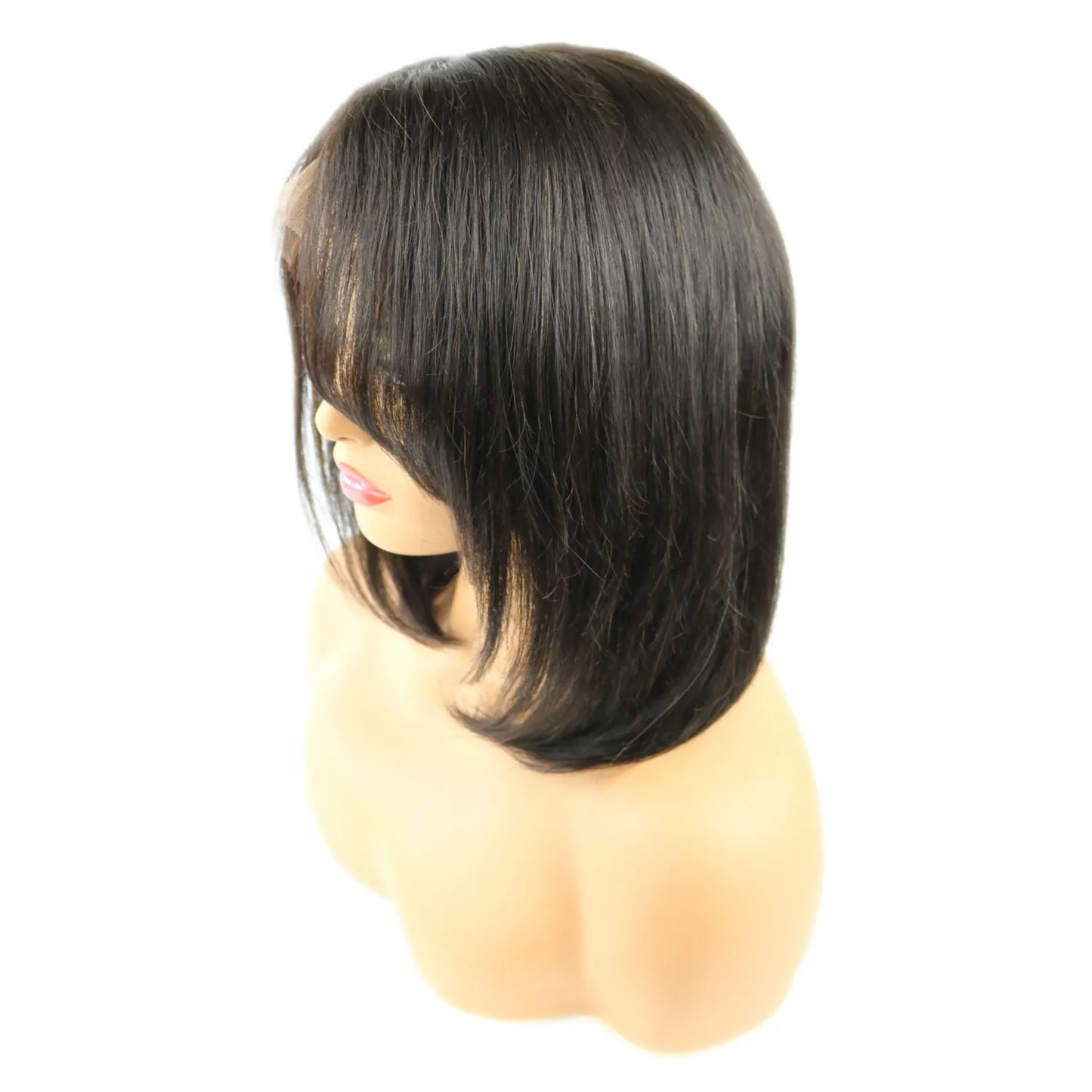 Medium Straight Lace Front Wigs Human Hair 12 Inches