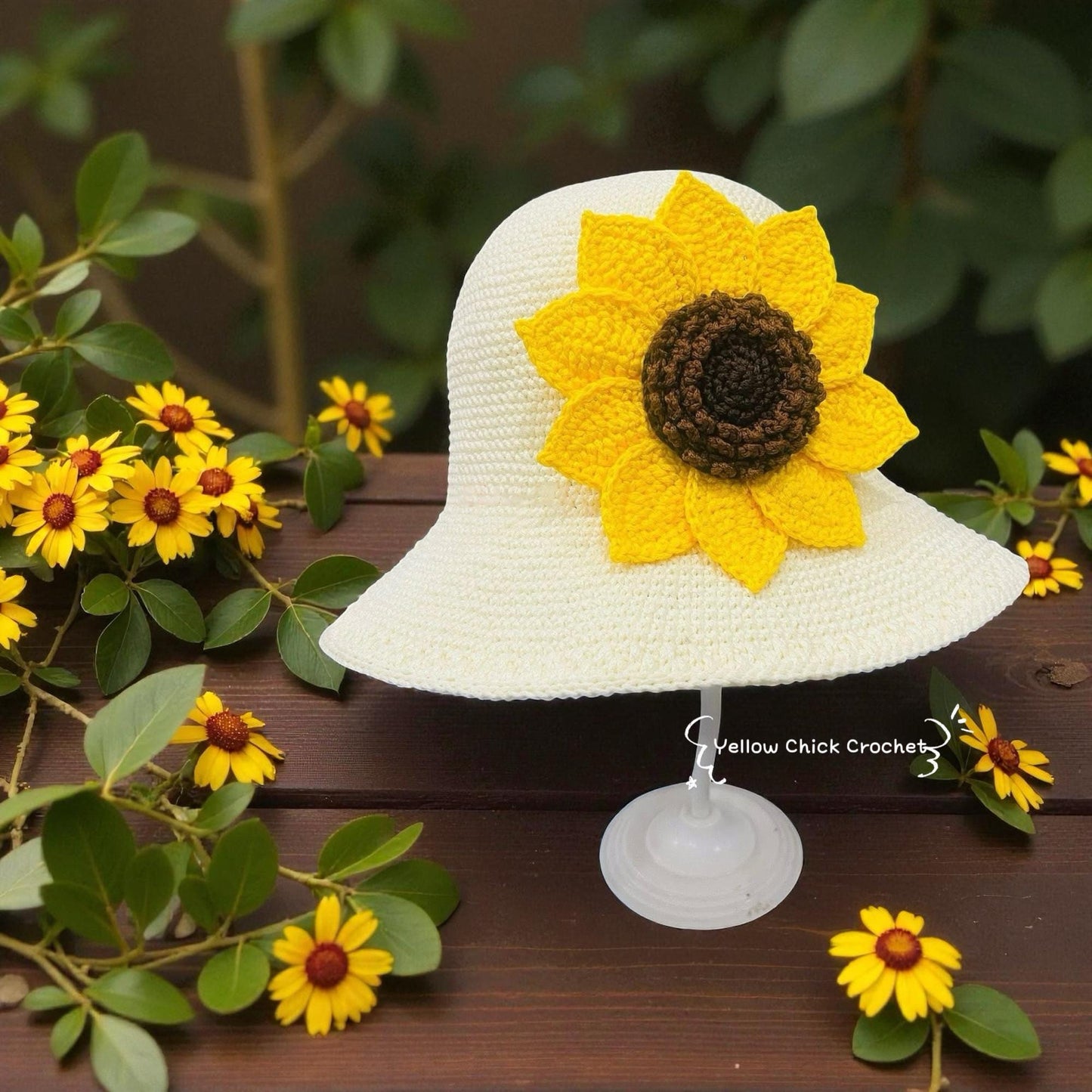 Sunflower Crochet Bag, Matching Hat Set, Crossbody &amp; Handheld,Lined, Zippered, Mother's Day Gift, Gift for Her, Easter Gift, Sunflower lover