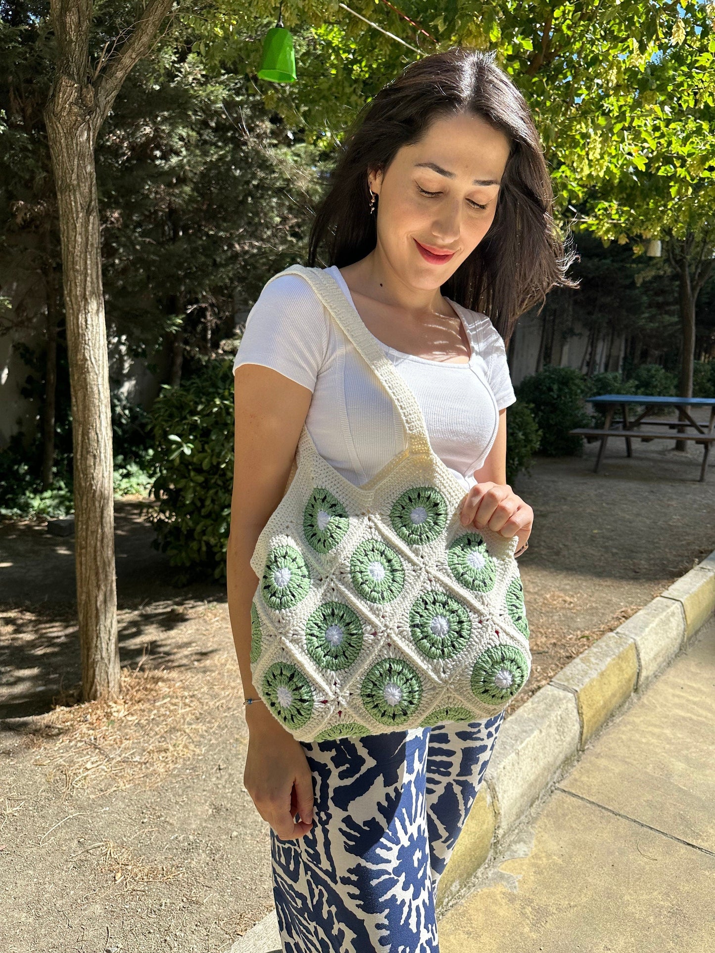 Granny Square Crochet Bag: Handmade Patchwork Boho Tote
