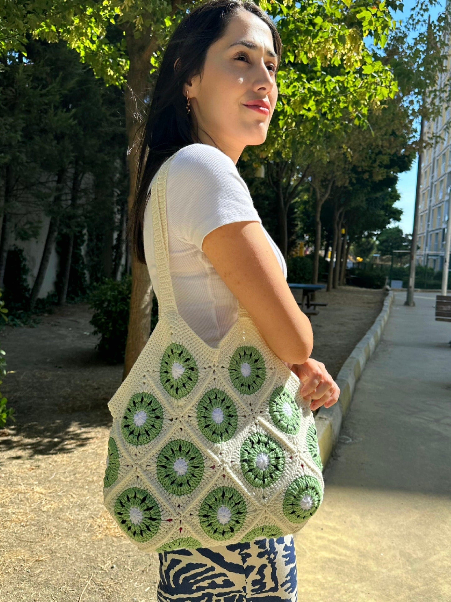 Granny Square Crochet Bag: Handmade Patchwork Boho Tote