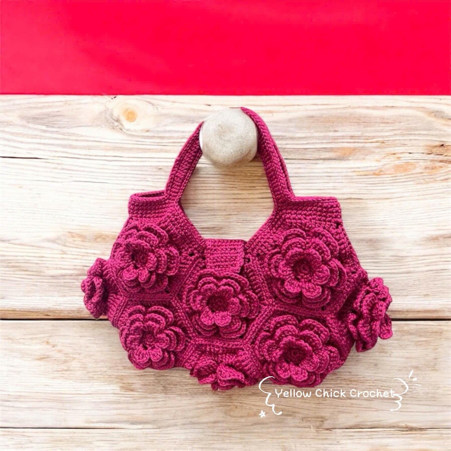 Bloom Flower Crochet Bag, Handcrafted Floral Purse, Custom Colors, Handmade Bag, Mother's Day gift, Gift for her