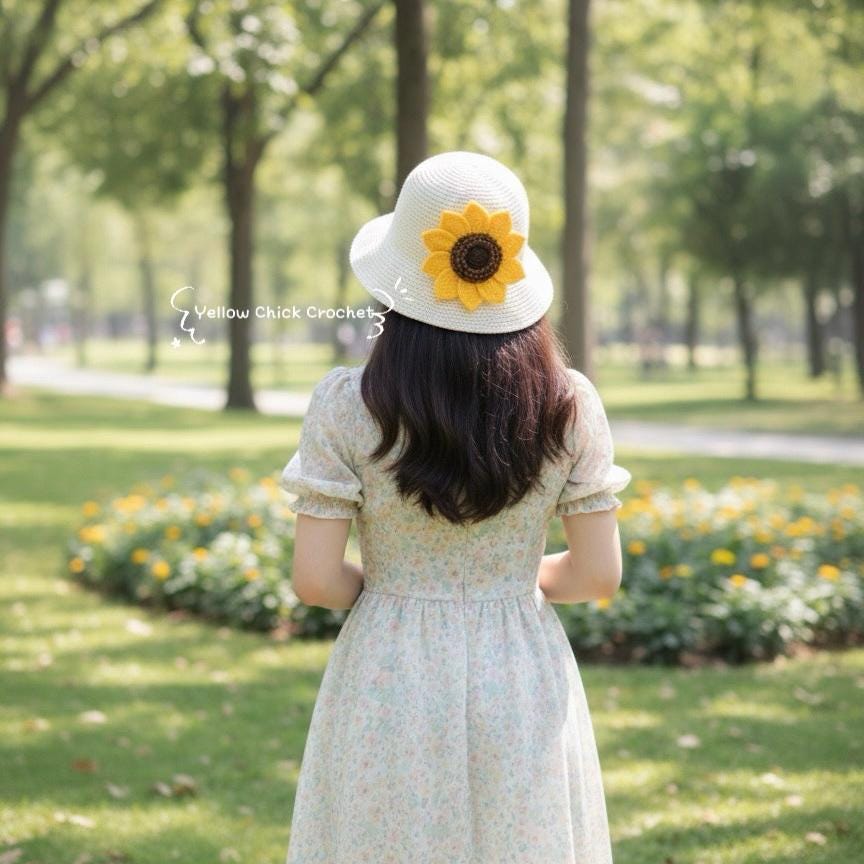Sunflower Crochet Bag, Matching Hat, Crossbody Bag, Handle Bag, handmade sunflower bag, Lined, Zippered , Mother's Day gift, Easter gift