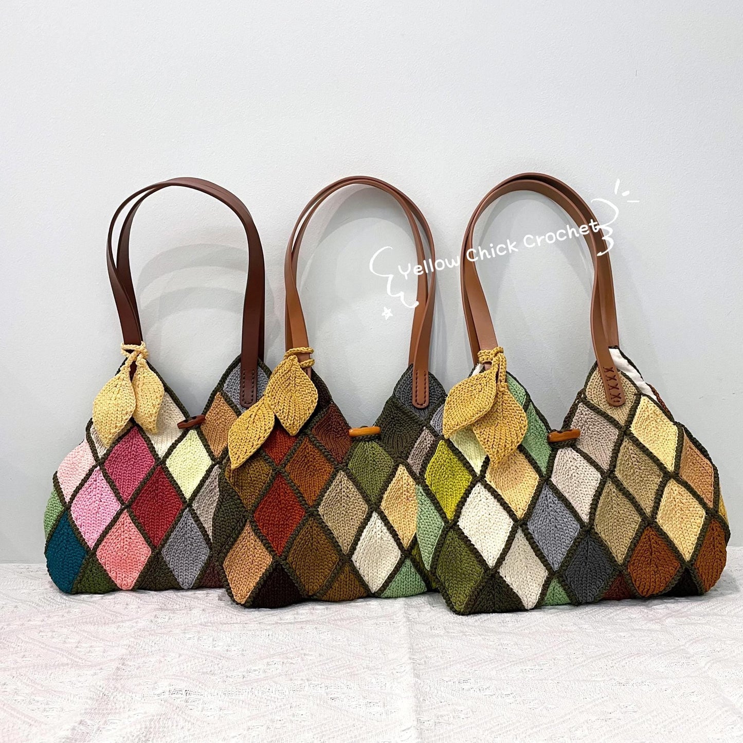 Leaf Crochet Shoulder Bag: Elegant Boho Handbag