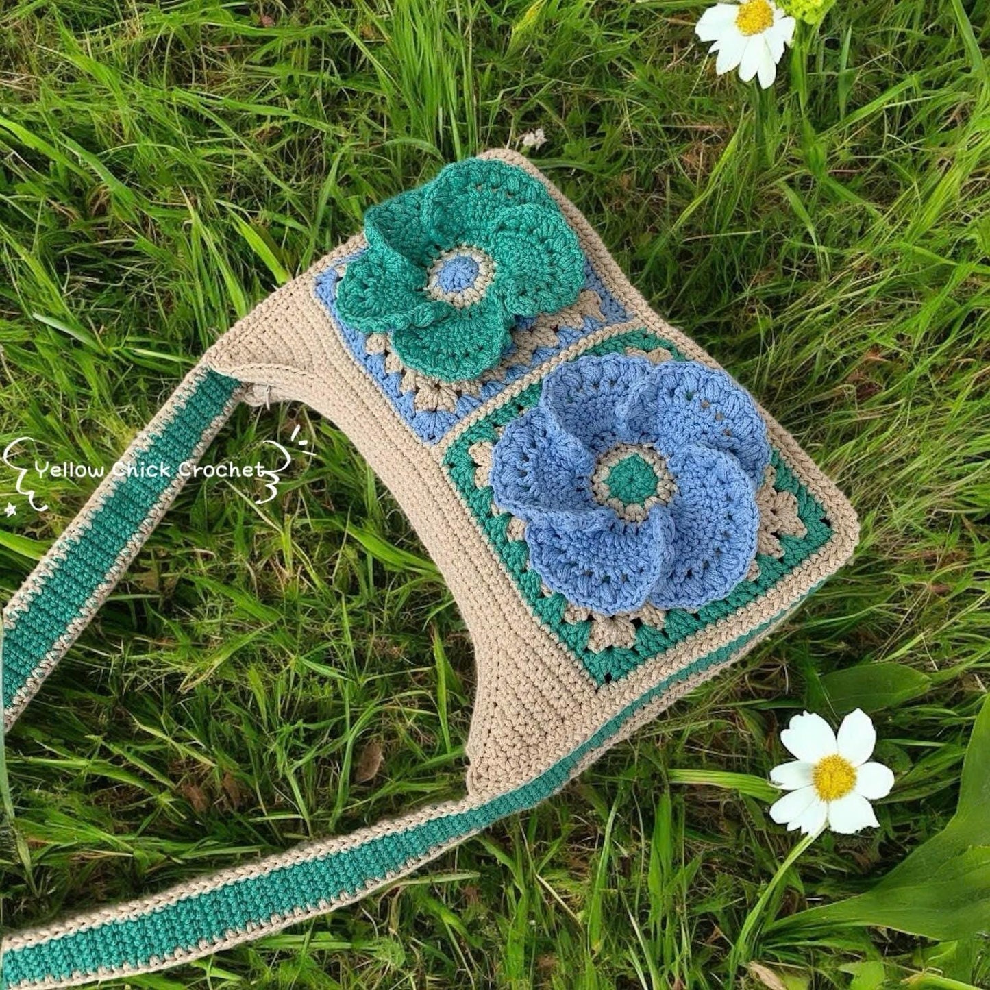 Handmade Crochet Hibiscus Flower Bag - Unique Floral Shoulder Purse, Valentine Gift, Birthday Gift