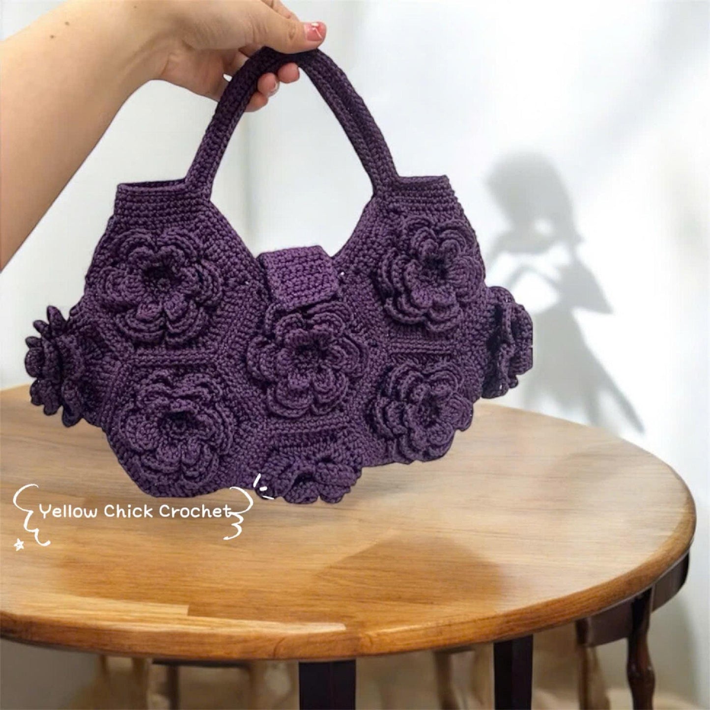 Bloom Flower Crochet Bag, Handcrafted Floral Purse, Custom Colors, Handmade Bag, Mother's Day gift, Gift for her