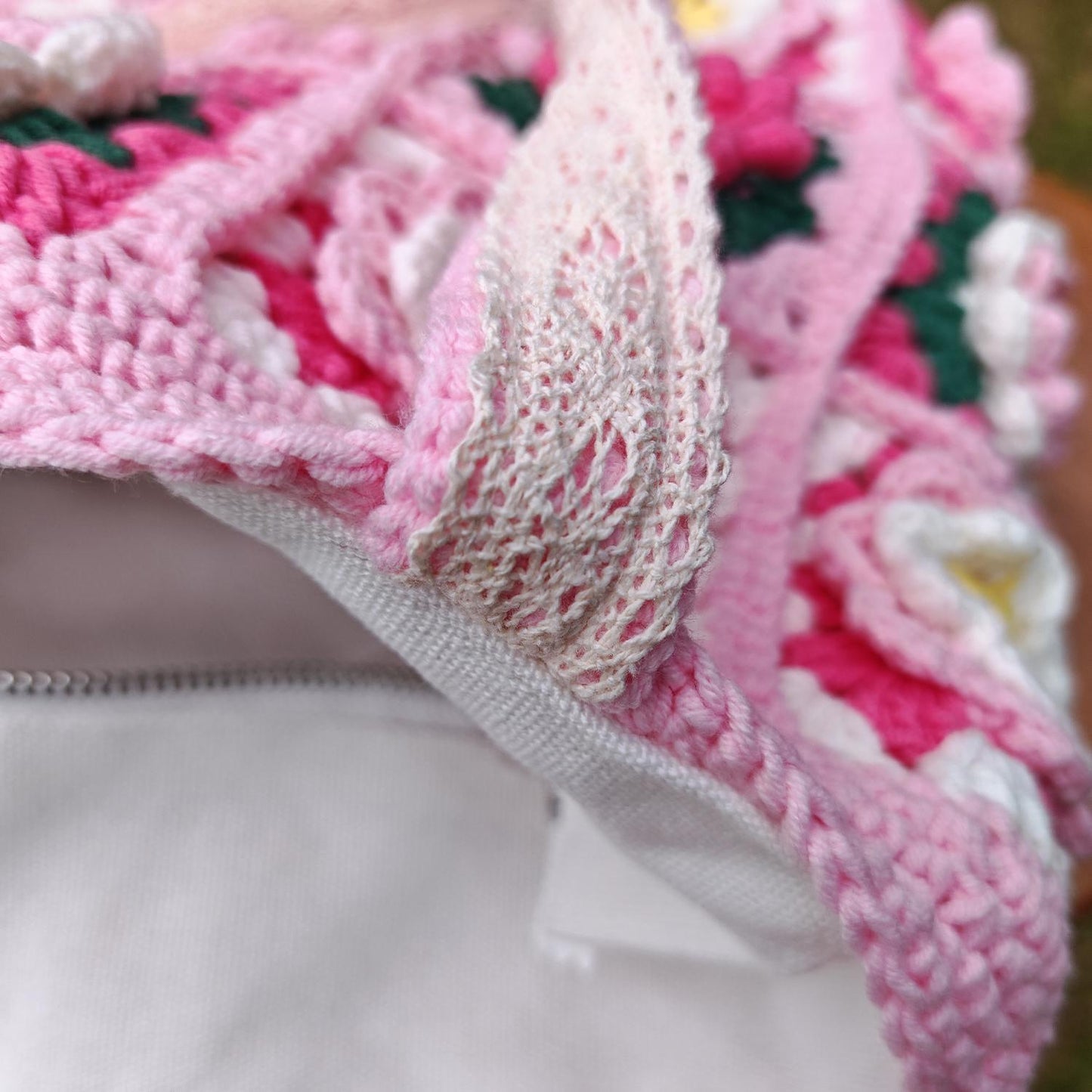 Handmade Camellia Bloom Crochet Tote, Soft Shoulder Bag, Gift for Her