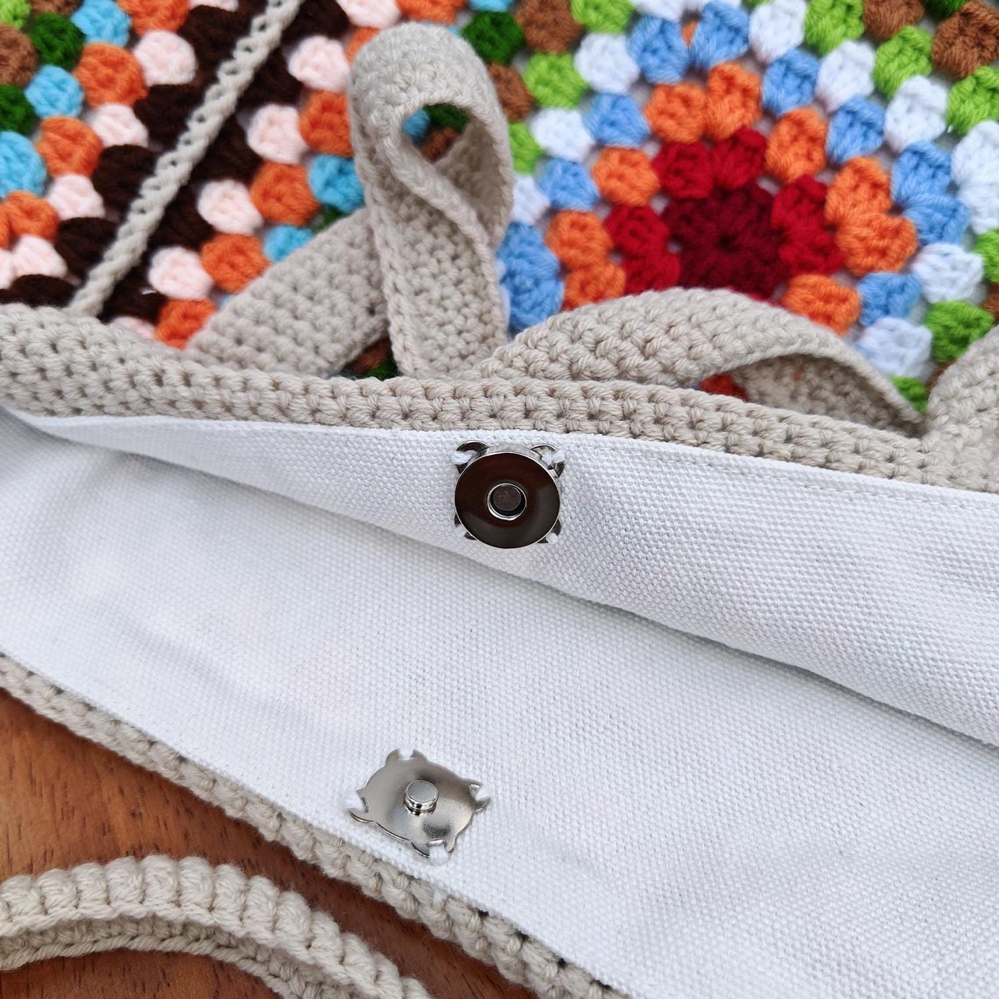 Handmade Retro Granny Square Crochet Bag, Soft Shoulder Bag &amp; Tote, Gift for Her