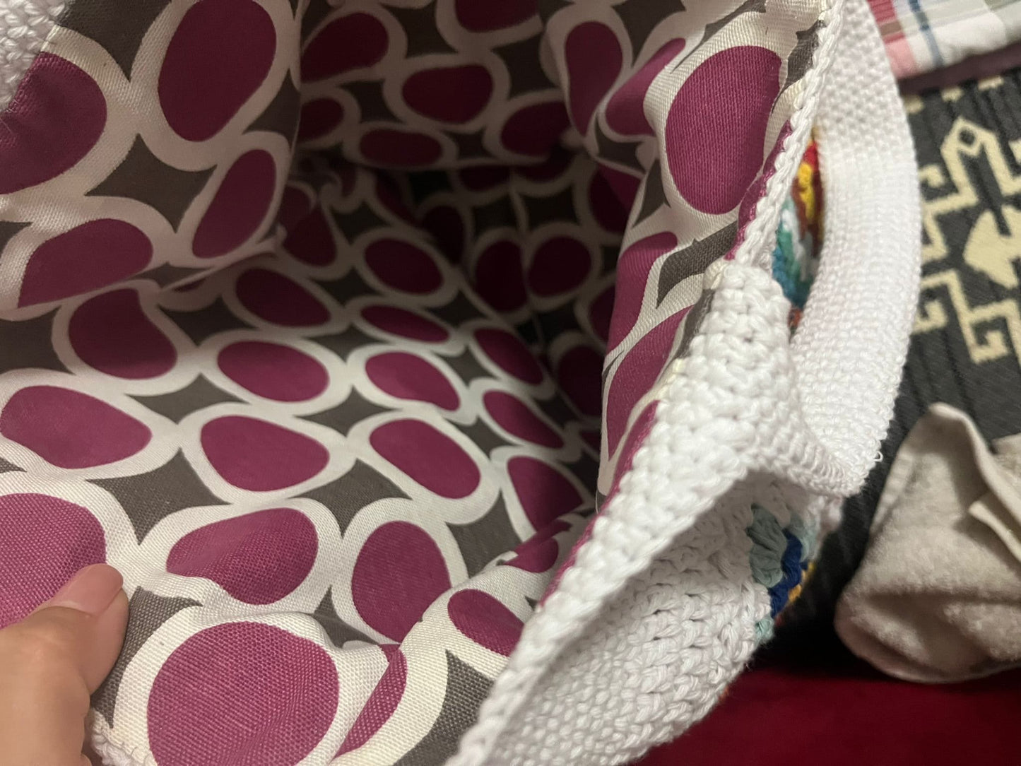 Crochet Granny Square Tote Bag: Colorful Boho Beach Bag