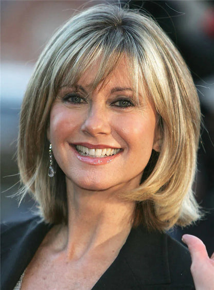 Olivia Medium Straight Human Hair Capless Wigs for Older Women