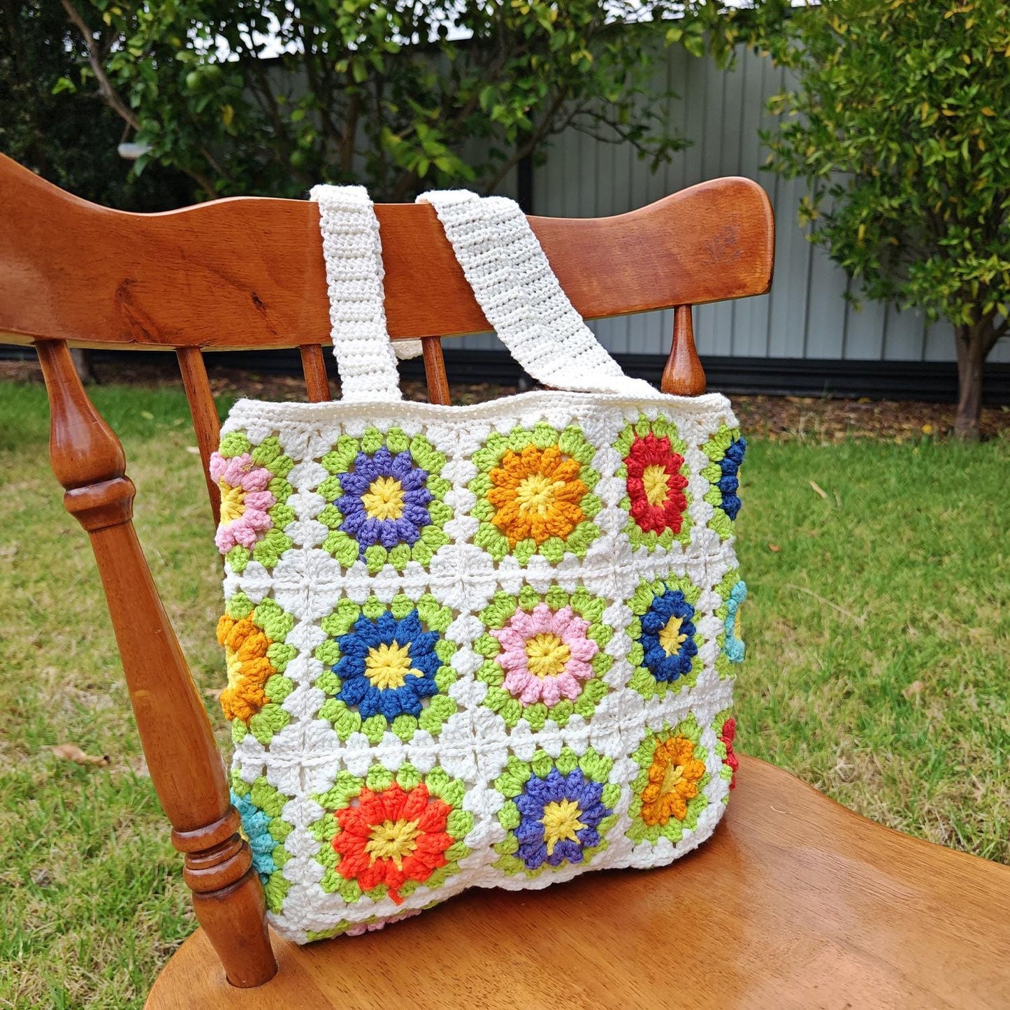 Handmade Sunny Garden Crochet Bag, Soft Shoulder Bag &amp; Tote, Gift for Her