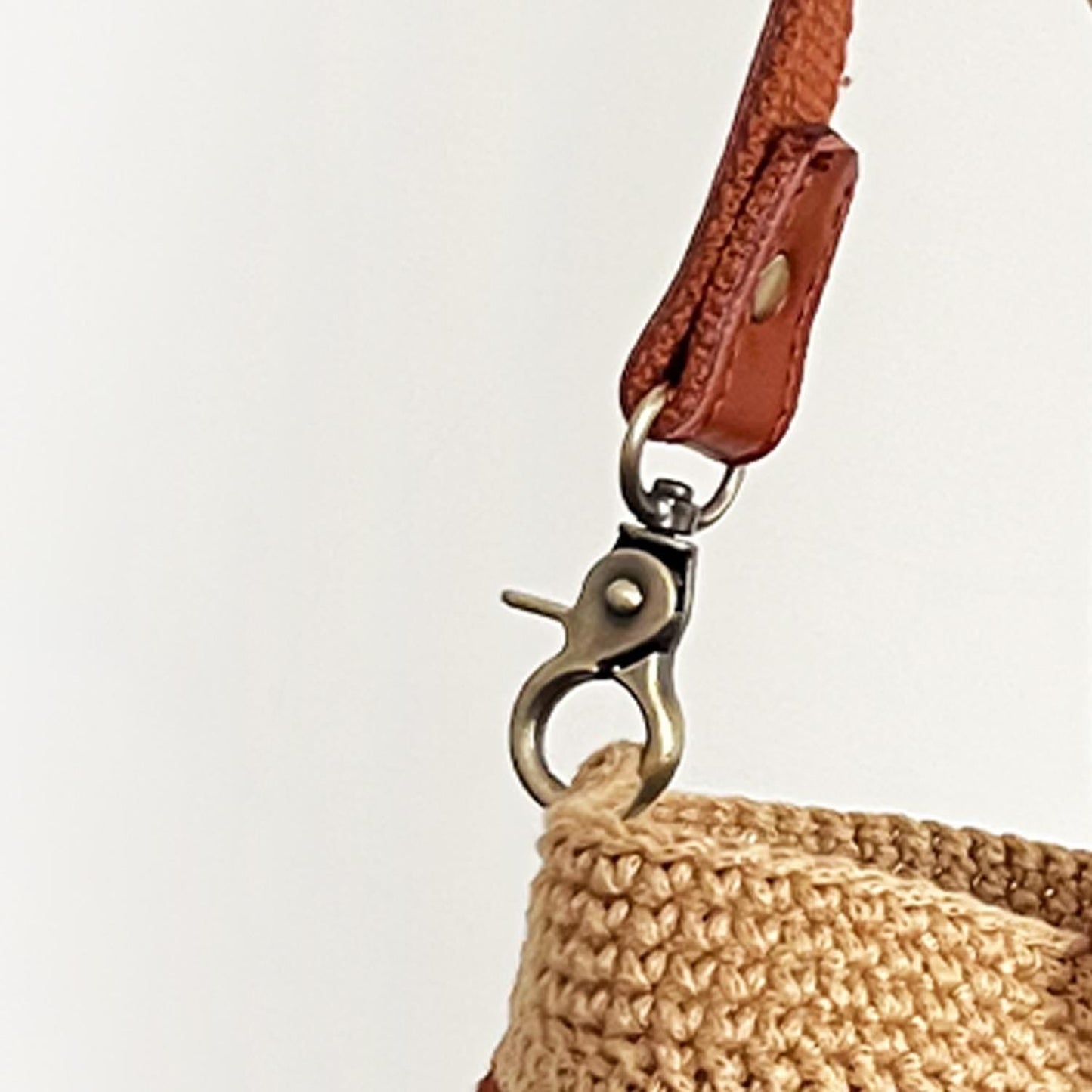 Cocoa Dot Crochet Bag, Handmade Shoulder Bag, Handbag Gift for Her