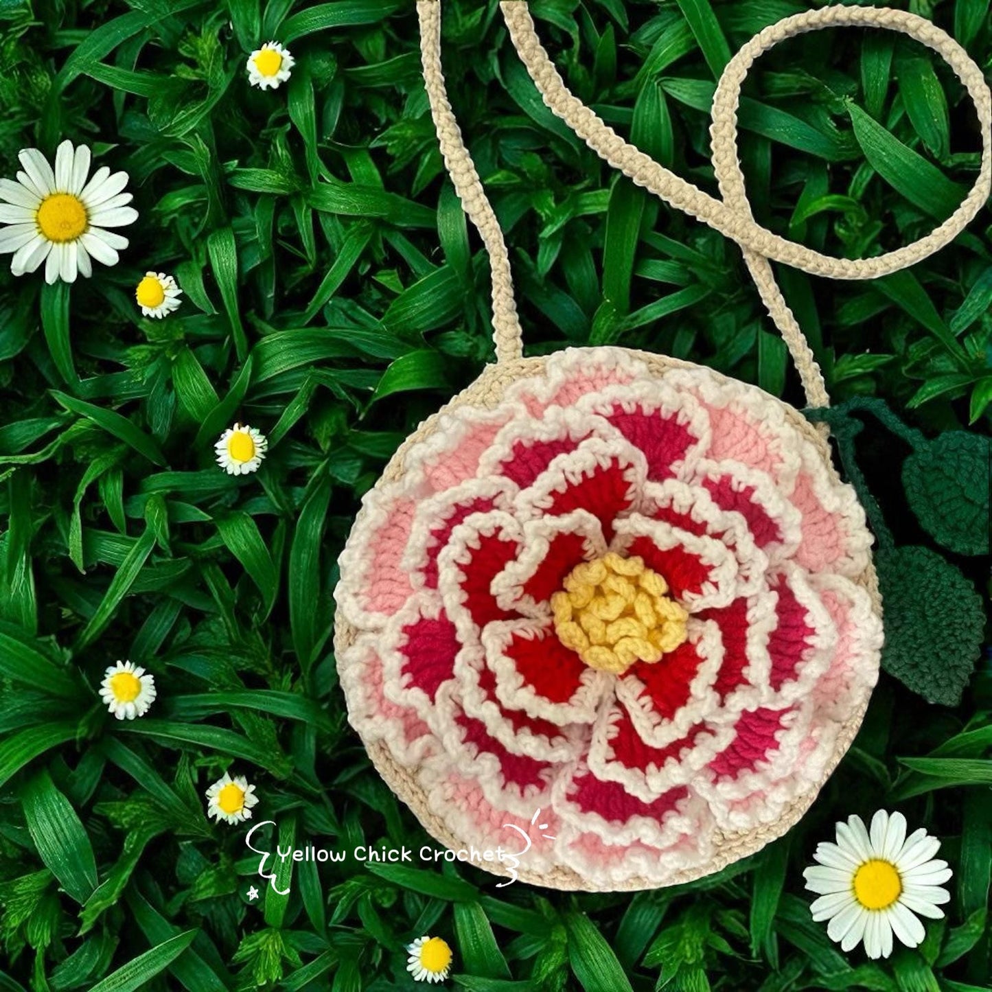 Lotus Flower Crochet Bag â€?Handmade Elegant Purse, Unique Festive Handbag, Christmas Gift for Her, New Year Gift Idea