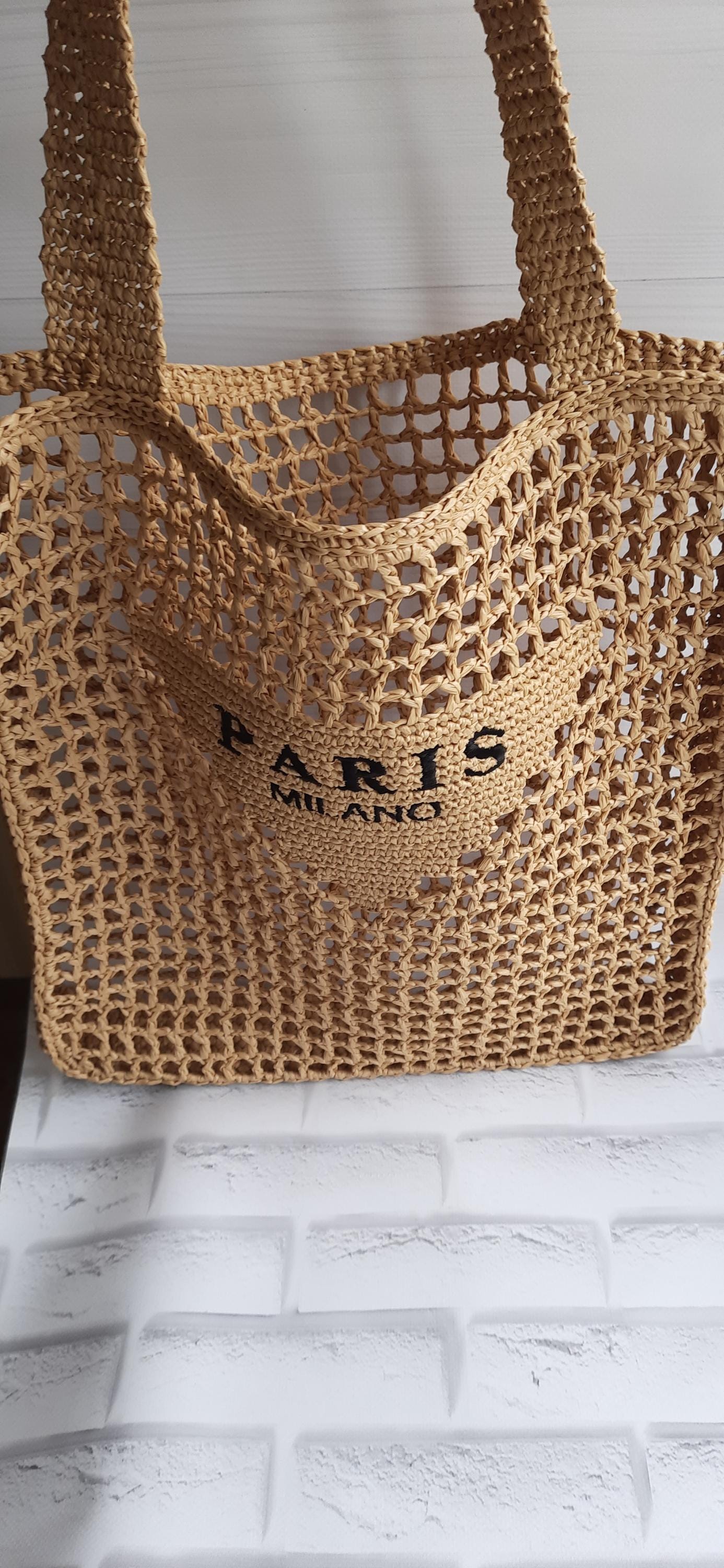 raffia tote bag