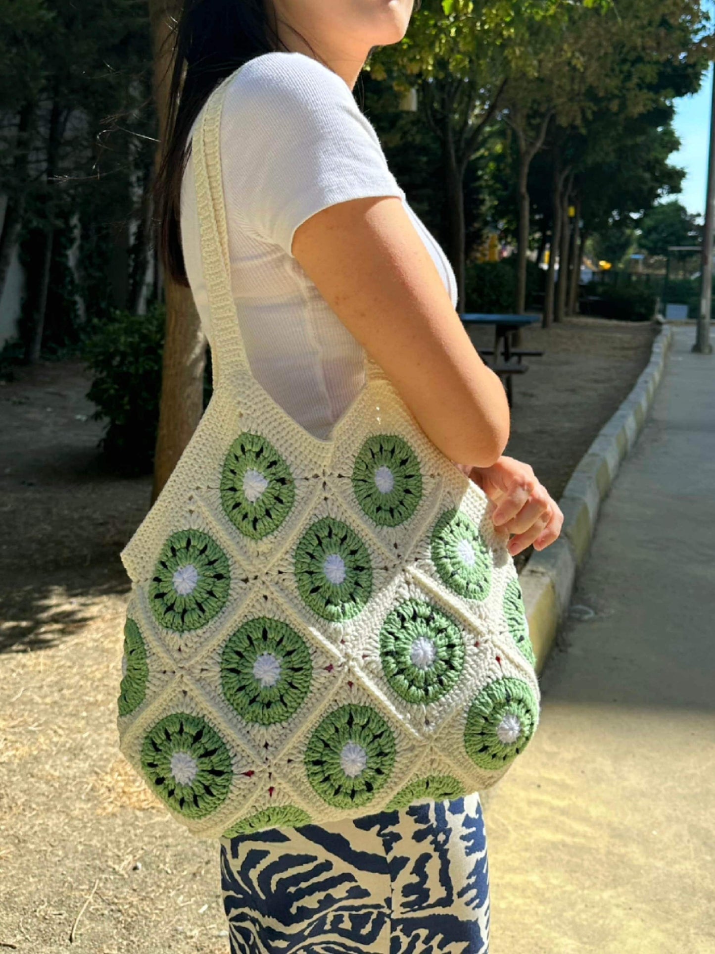 Granny Square Crochet Bag: Handmade Patchwork Boho Tote