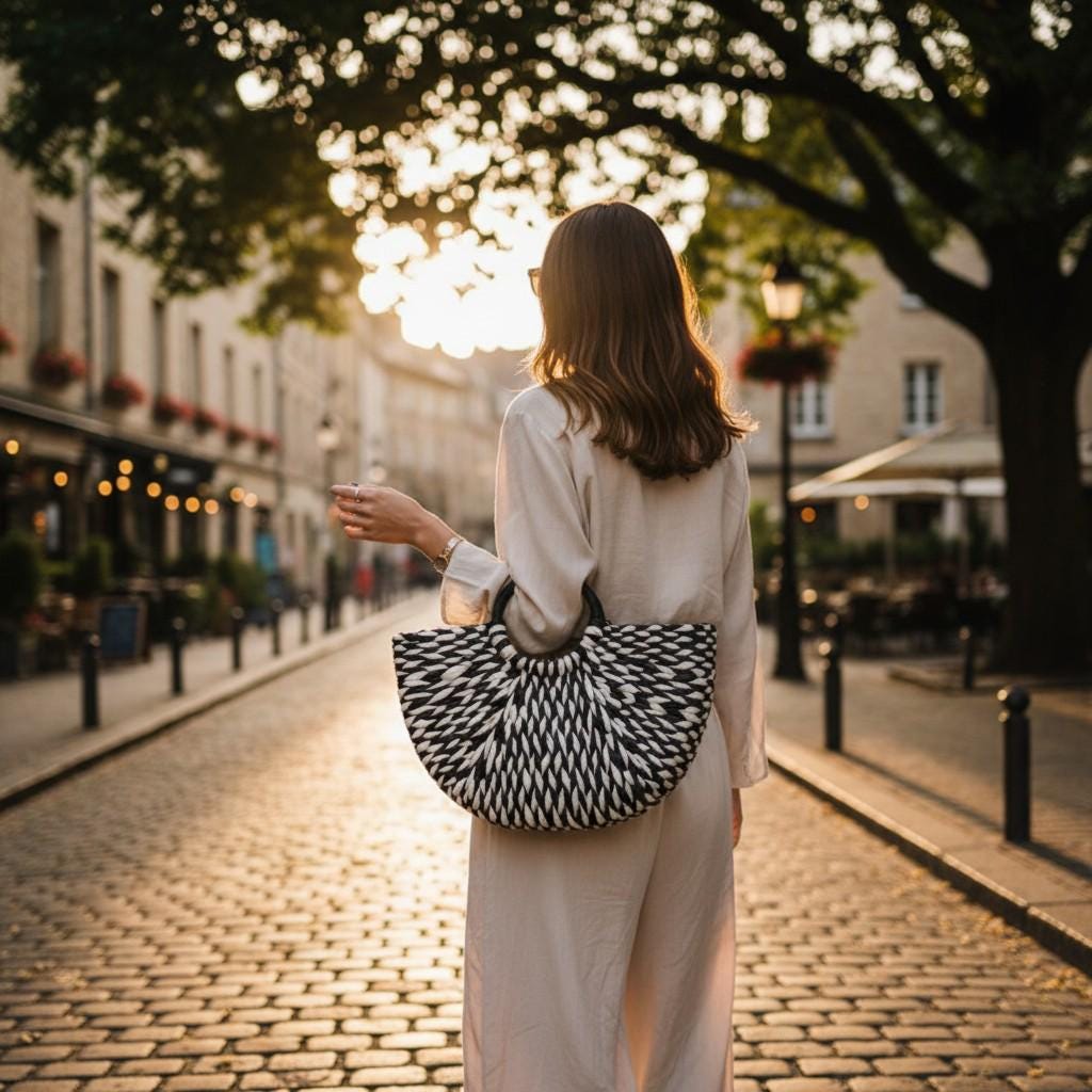 Luxury Hollow Raffia Straw Tote Bag for Women – Designer Woven Summer Beach Shoulder Handbag