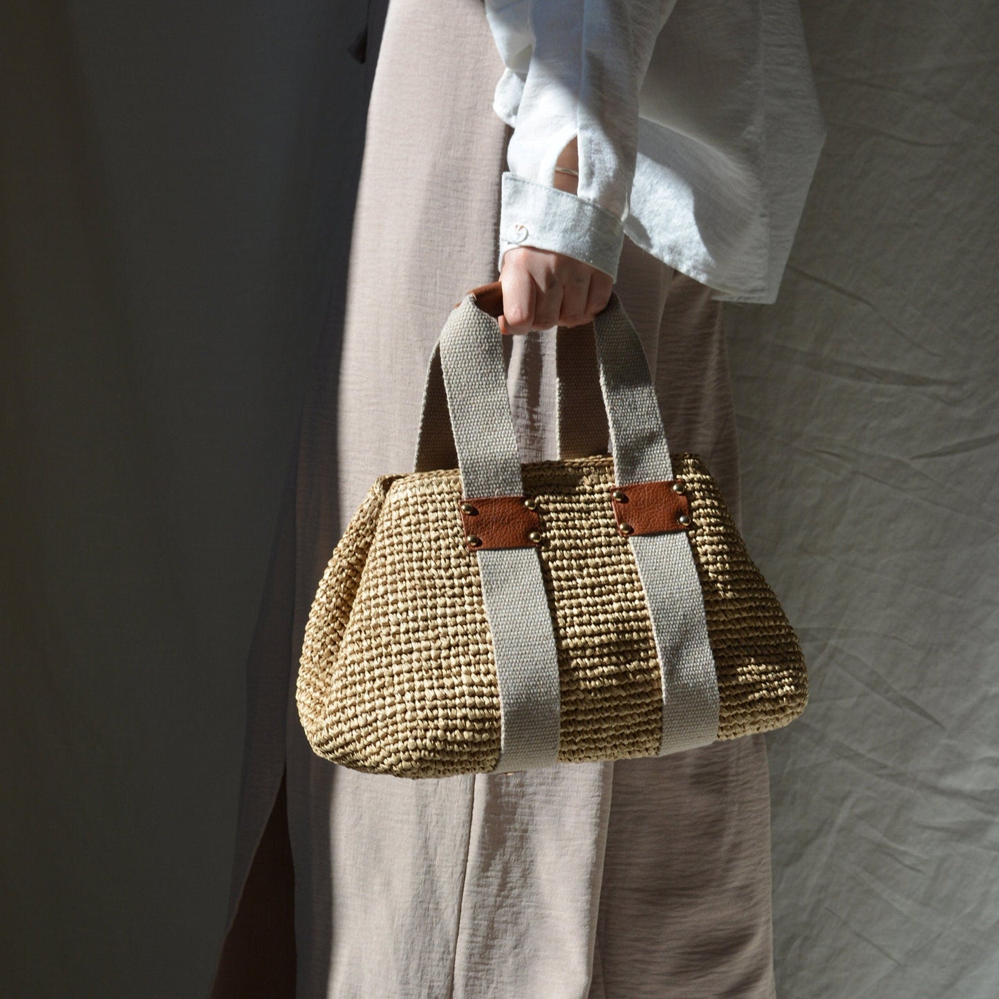 Crochet Raffia Purse - Natural Crossbody Handbag, Handwoven Summer Straw Bag, Wicker Handmade Purse Bag, Chic &amp; Stylish Accessory Gifts