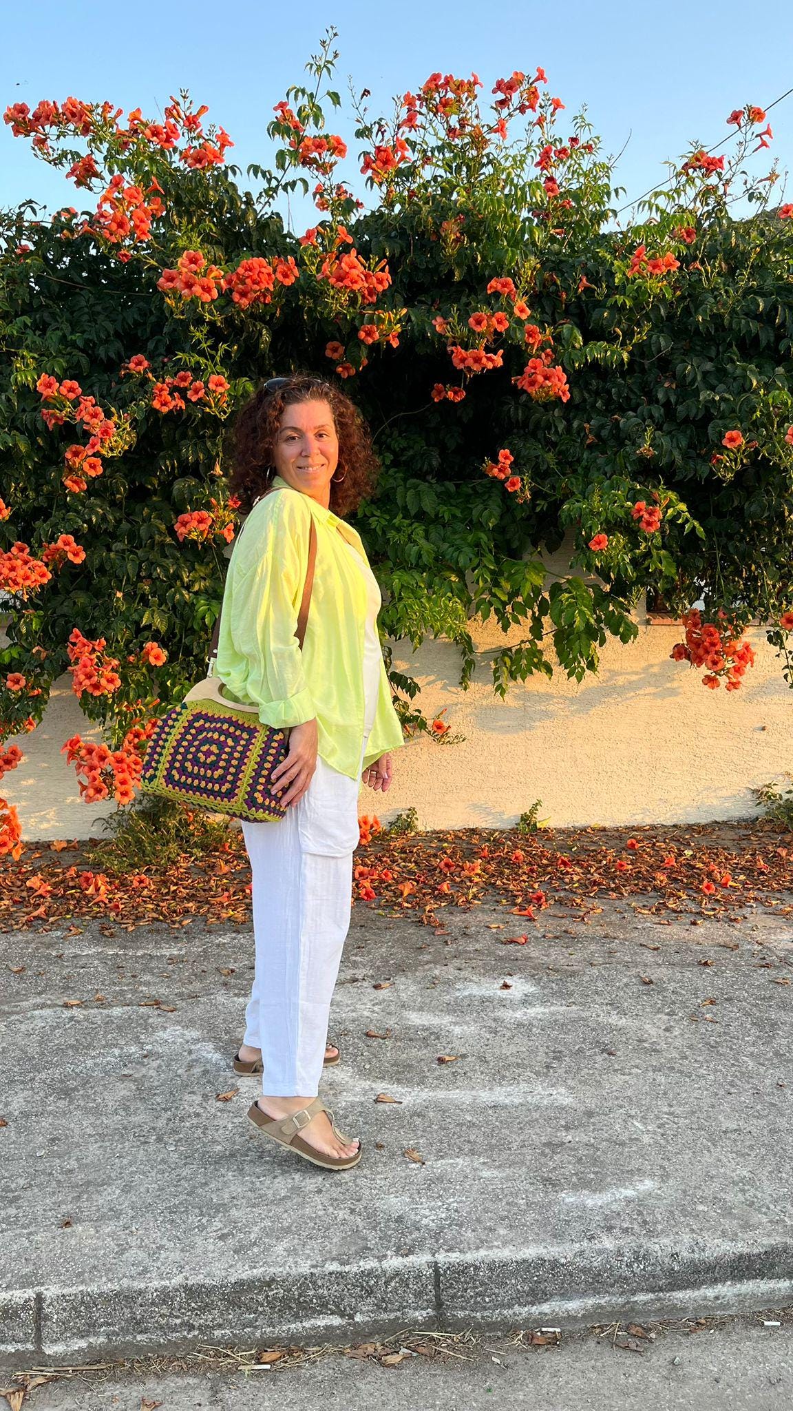 Handmade Granny Square Crochet Bag: Colorful Boho Shoulder Purse