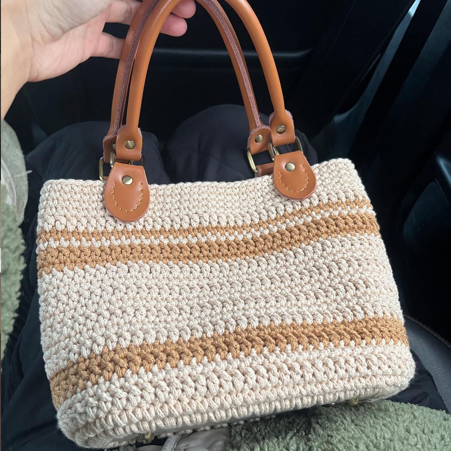 Terra Crochet Tote, Handmade Cotton Bag, Handbag Gift for Her