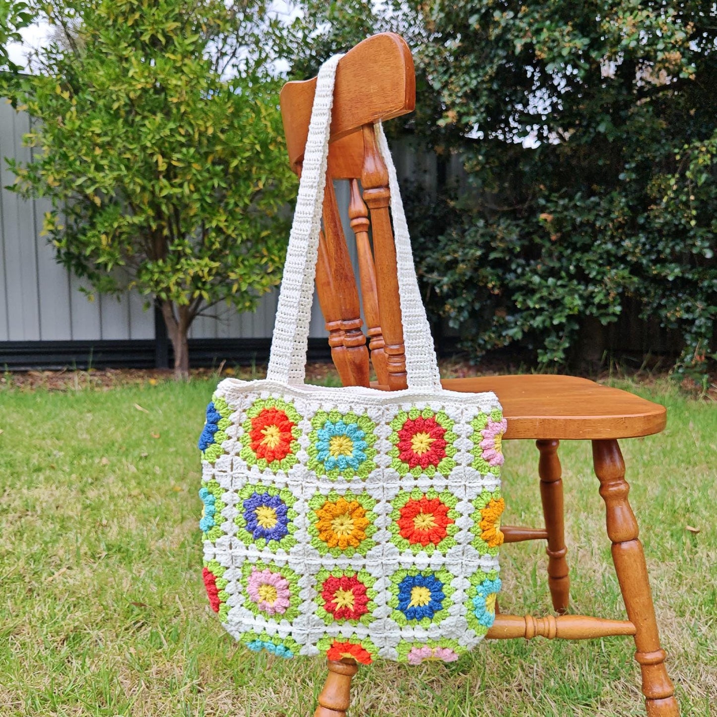 Handmade Sunny Garden Crochet Bag, Soft Shoulder Bag &amp; Tote, Gift for Her