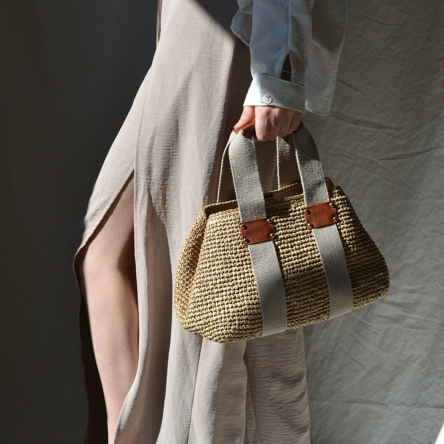 Crochet Raffia Purse - Natural Crossbody Handbag, Handwoven Summer Straw Bag, Wicker Handmade Purse Bag, Chic &amp; Stylish Accessory Gifts