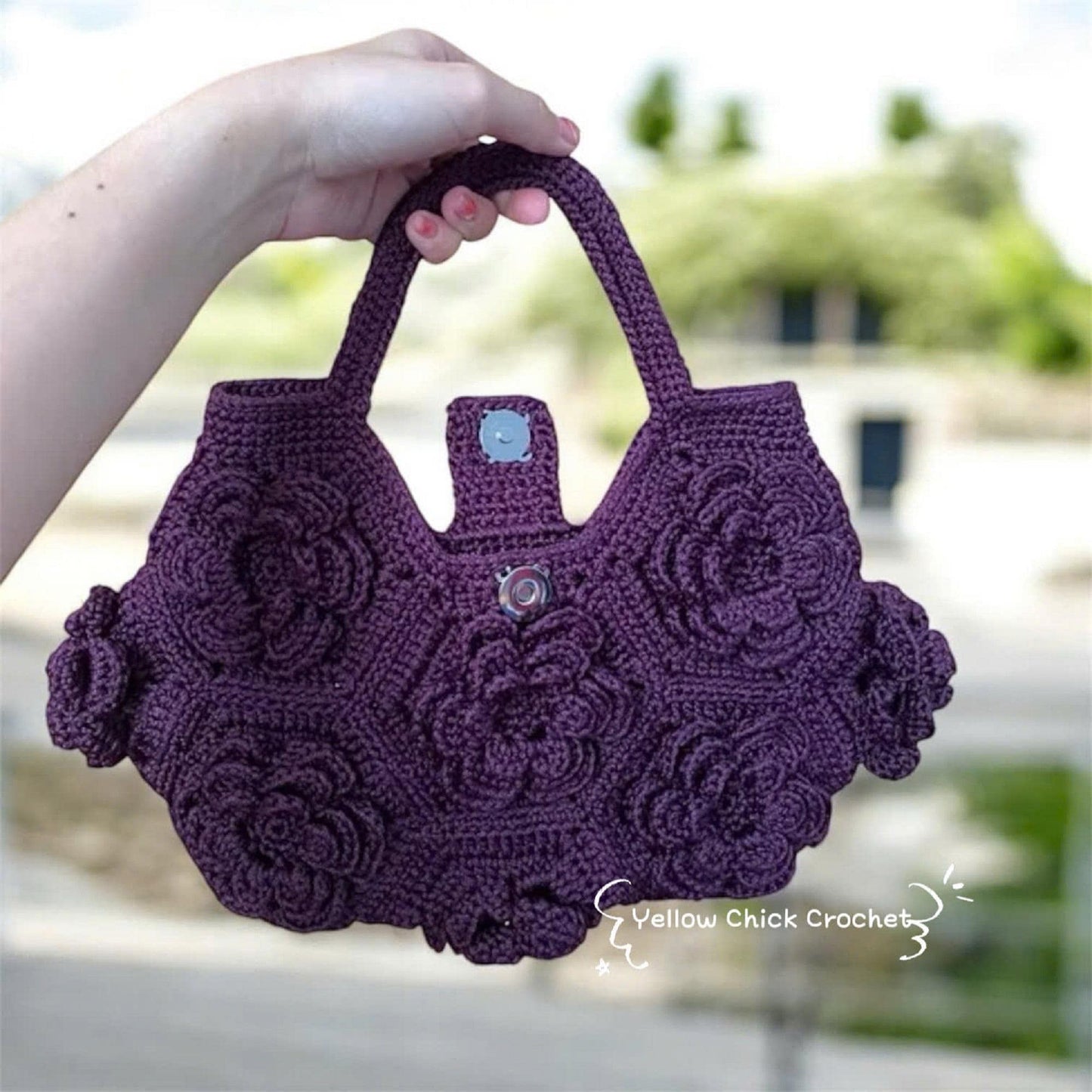 Bloom Flower Crochet Bag, Handcrafted Floral Purse, Custom Colors, Handmade Bag, Mother's Day gift, Gift for her