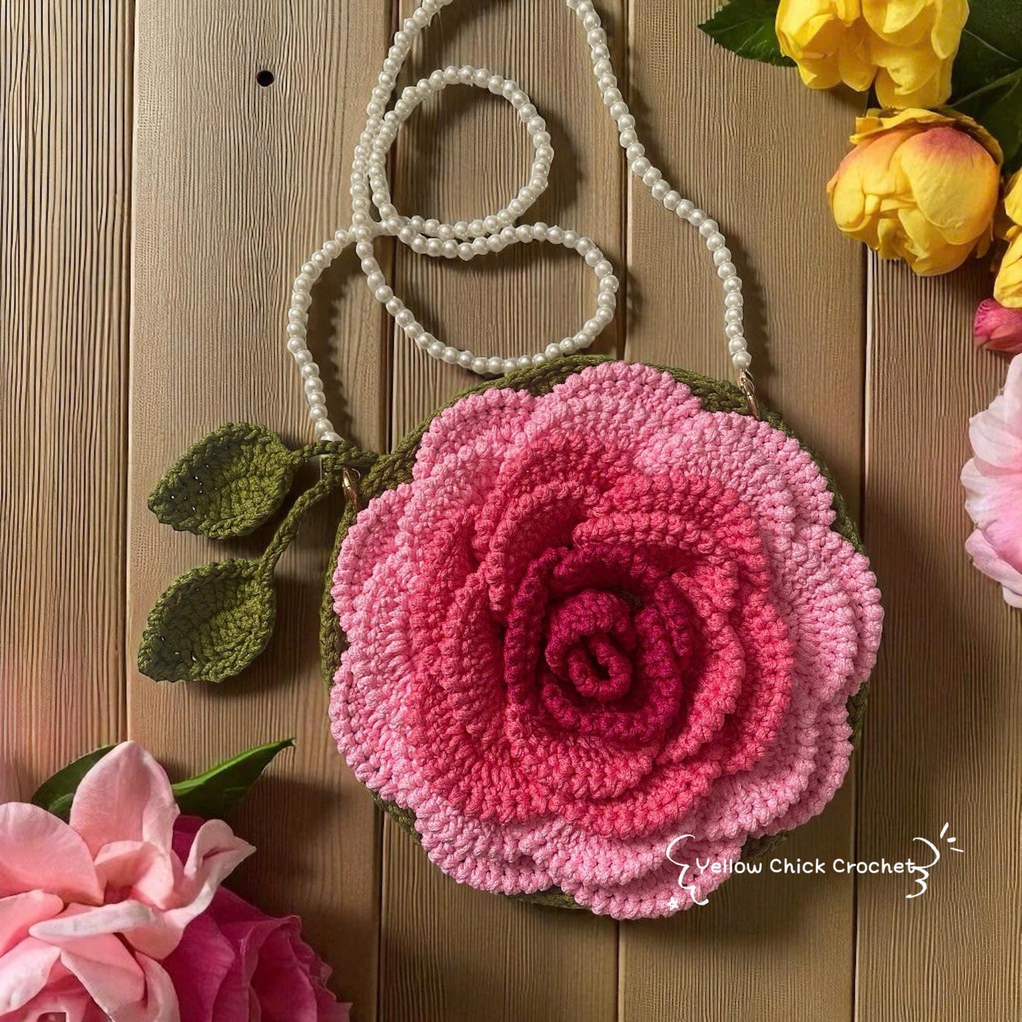 Lotus Flower Crochet Bag â€?Handmade Elegant Purse, Unique Festive Handbag, Christmas Gift for Her, New Year Gift Idea