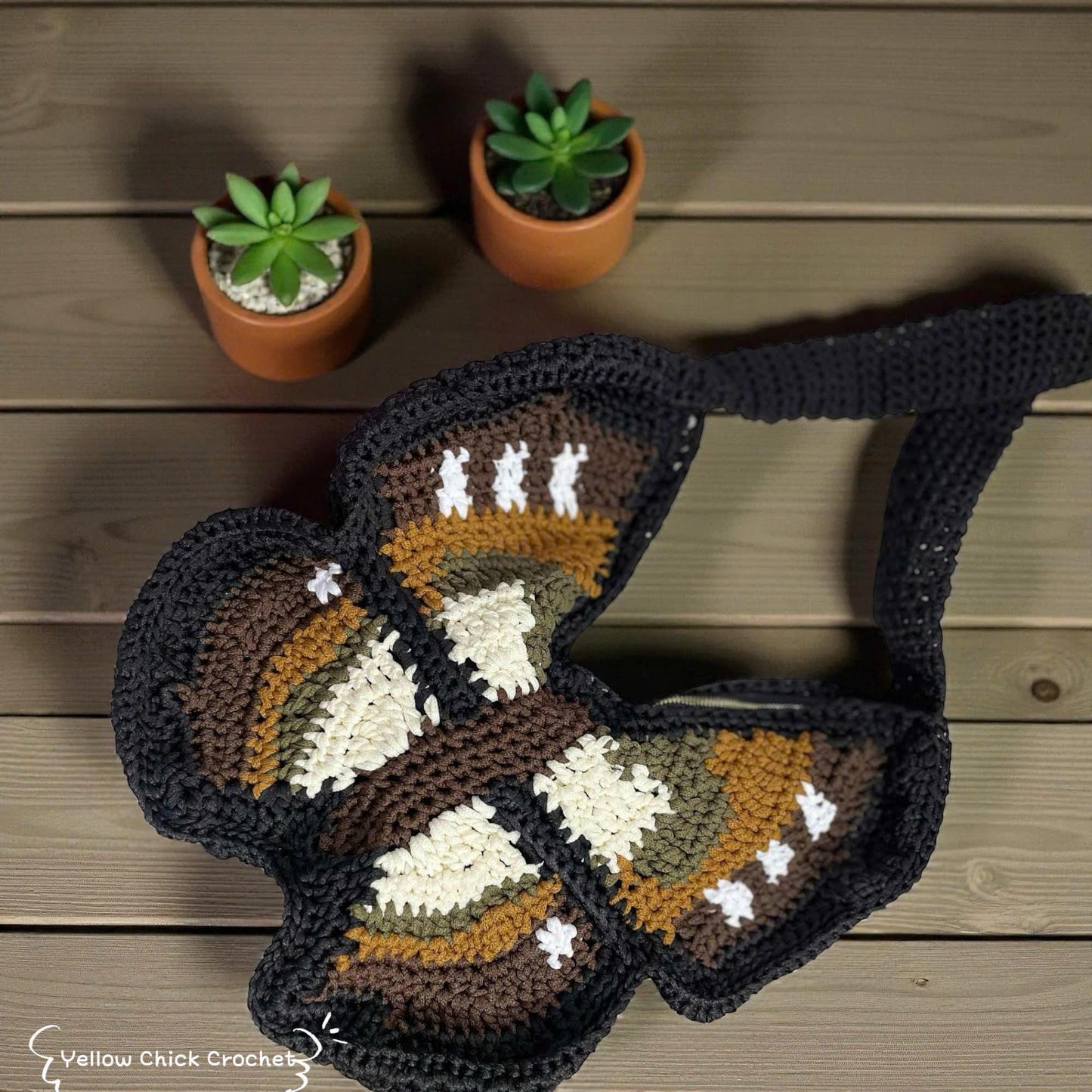Butterfly Crochet Bag, Unique Handmade Purse with Lining &amp; Zipper, Mother's Day Gift, Birthday - Travel Gift, Summer Bag, Tote bag