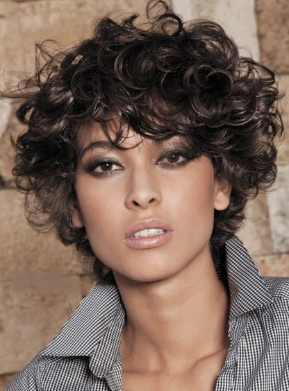 Short Curly Human Hair Full Lace Wigs for Black Women