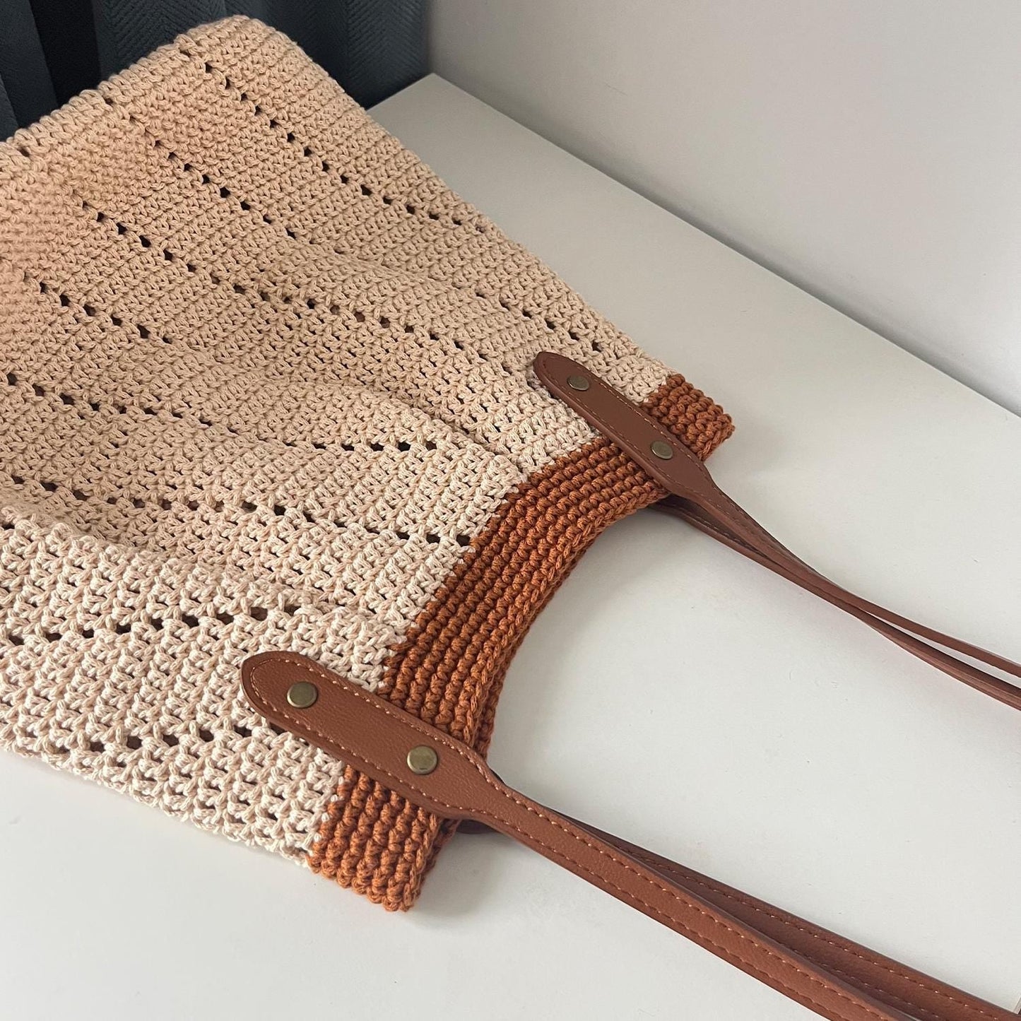 Sienna Crochet Tote, Handmade Shoulder Bag, Handbag Gift for Her