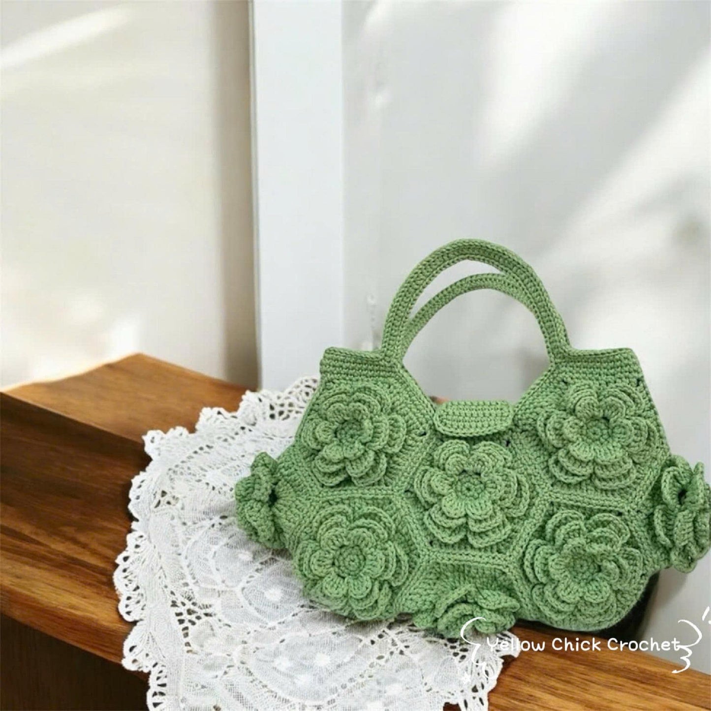 Bloom Flower Crochet Bag, Handcrafted Floral Purse, Custom Colors, Handmade Bag, Mother's Day gift, Gift for her