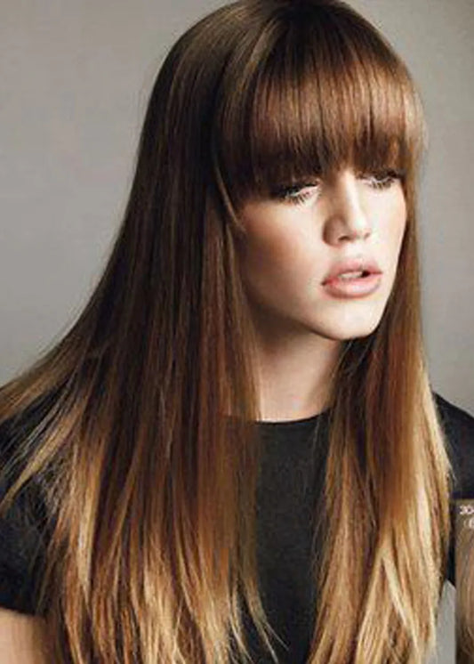 Classical Bob  Natural Straight Medium Synthetic Hair Capless Wigs 24 Inches