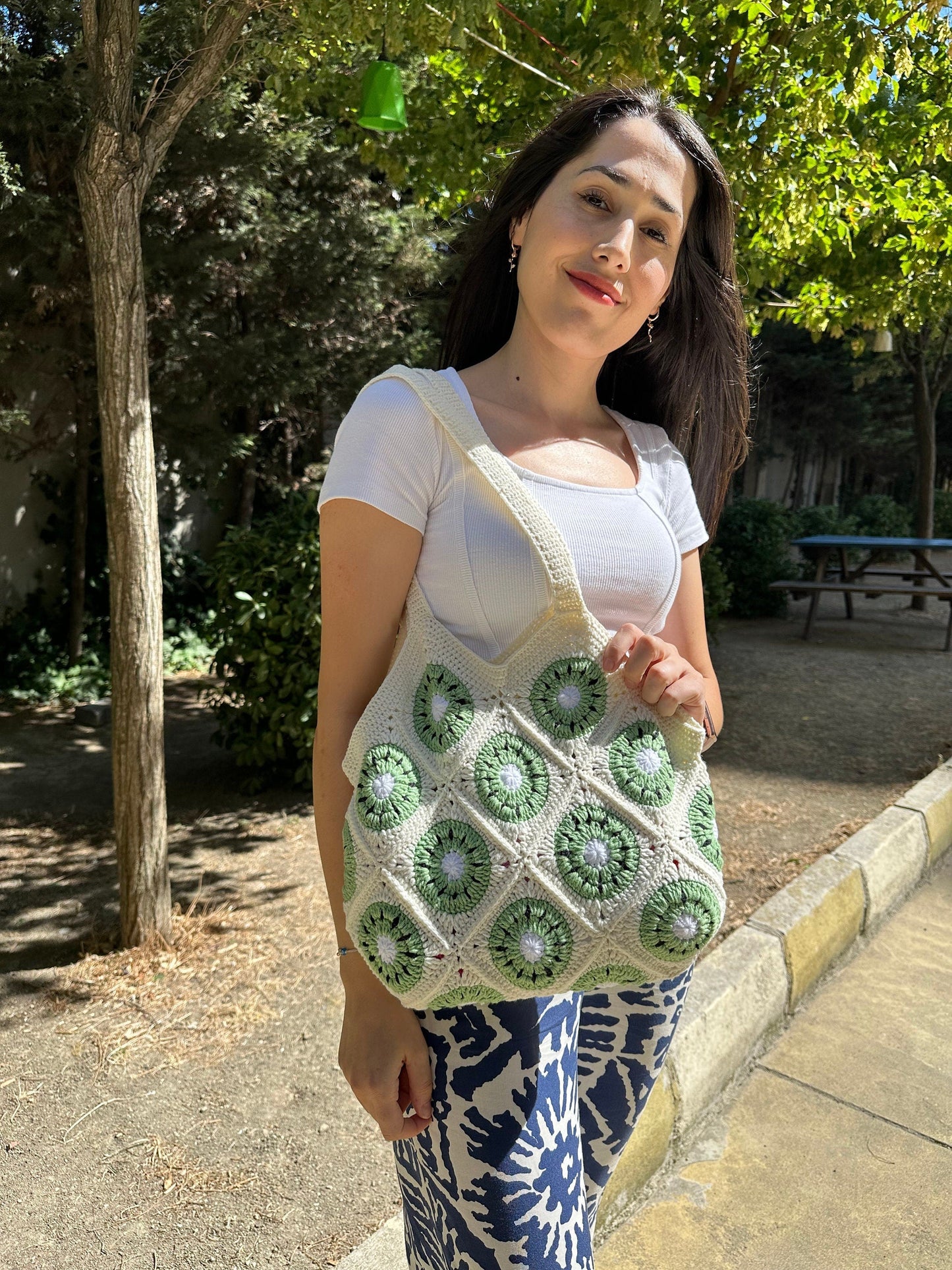 Granny Square Crochet Bag: Handmade Patchwork Boho Tote