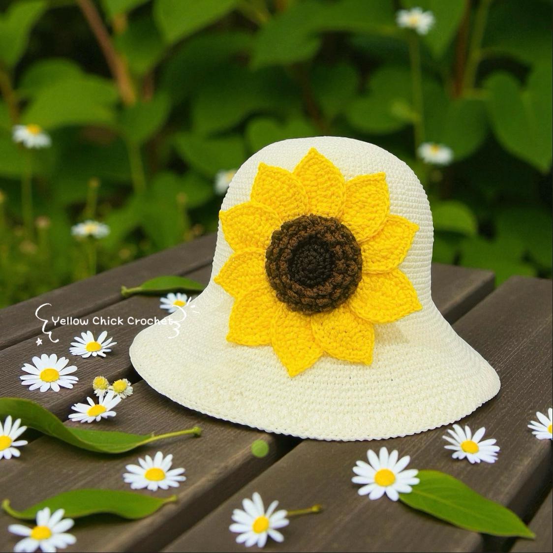 Sunflower Crochet Bag, Matching Hat Set, Crossbody &amp; Handheld,Lined, Zippered, Mother's Day Gift, Gift for Her, Easter Gift, Sunflower lover