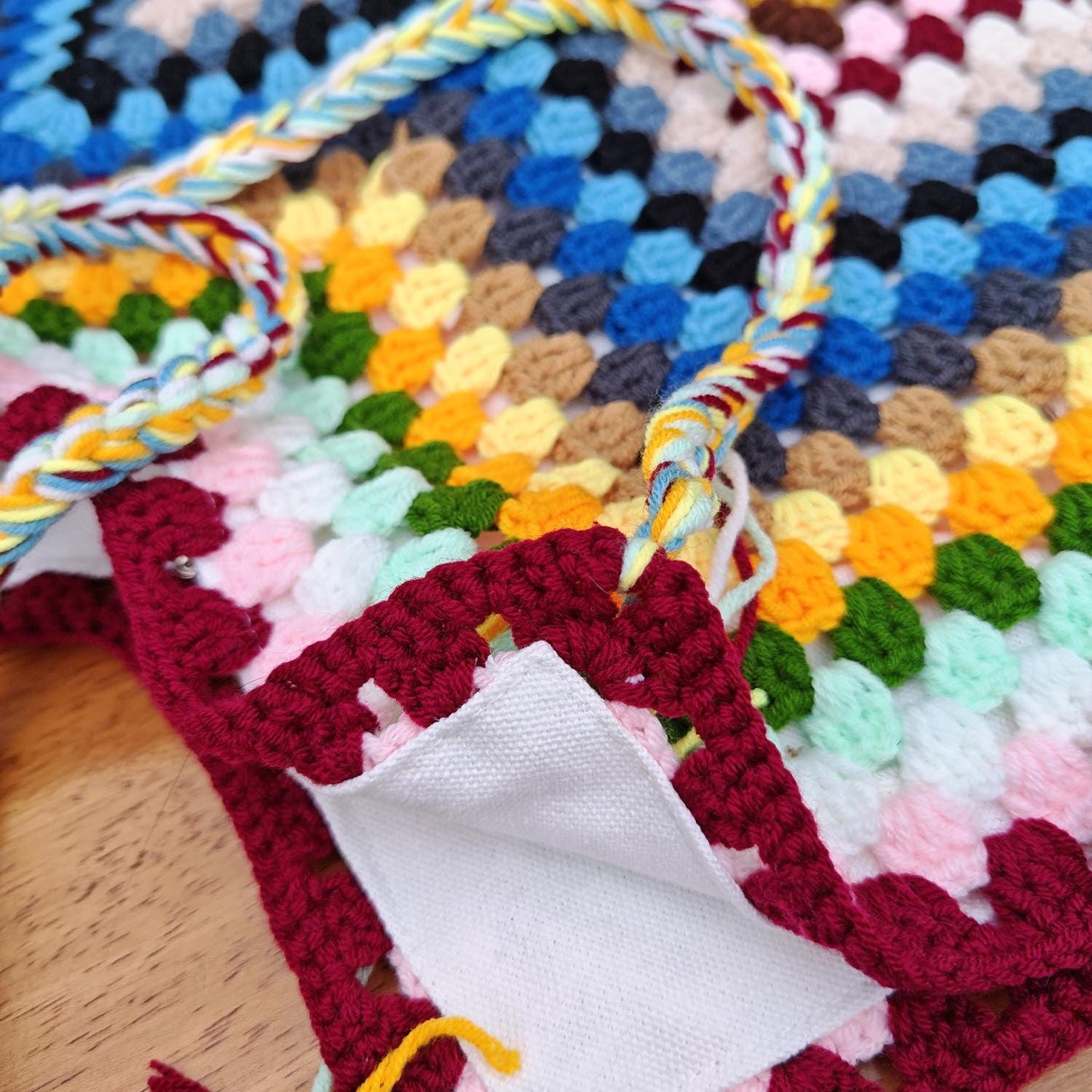 Handmade Rainbow Meadow Crochet Bag, Soft Shoulder Bag &amp; Tote, Gift for Her