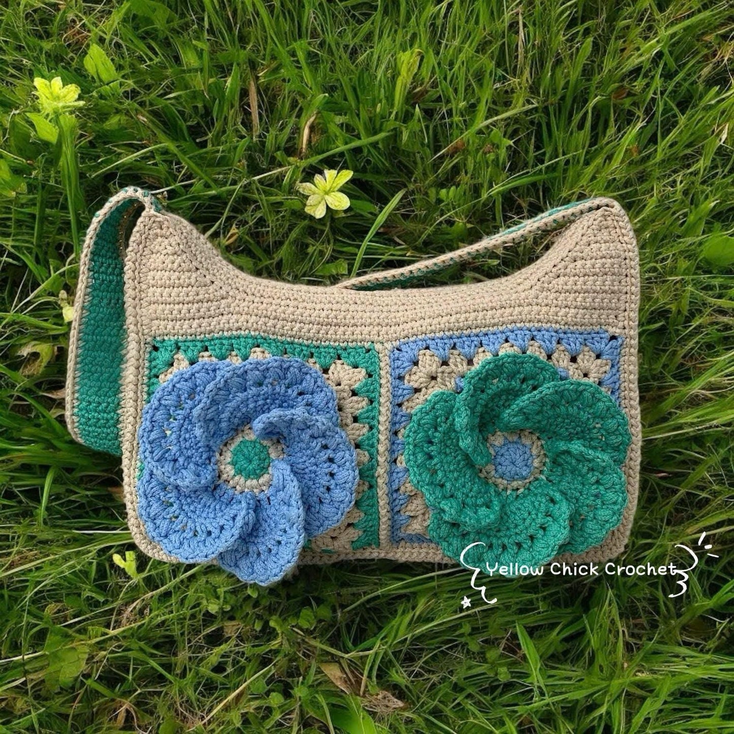 Handmade Crochet Hibiscus Flower Bag - Unique Floral Shoulder Purse, Valentine Gift, Birthday Gift