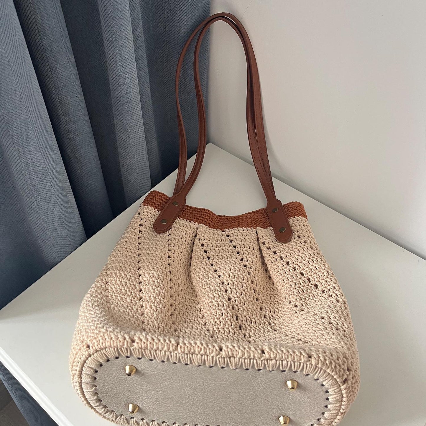 Sienna Crochet Tote, Handmade Shoulder Bag, Handbag Gift for Her