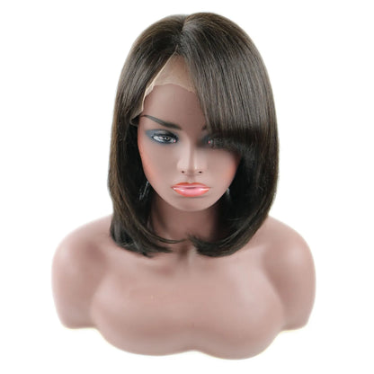 Medium Straight Lace Front Wigs Human Hair 12 Inches