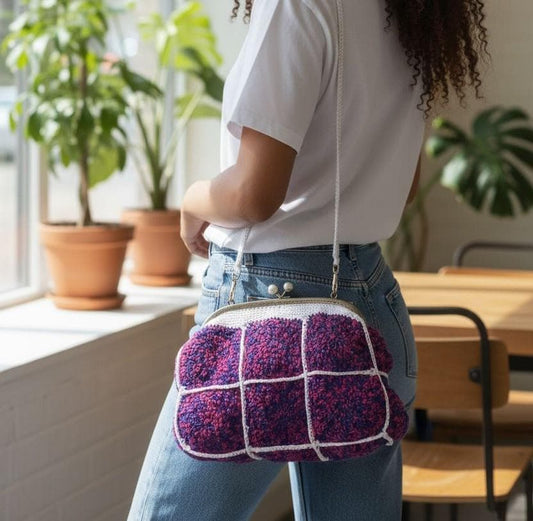 Crochet Kiss Lock Bag: Handmade Vintage Style Purse