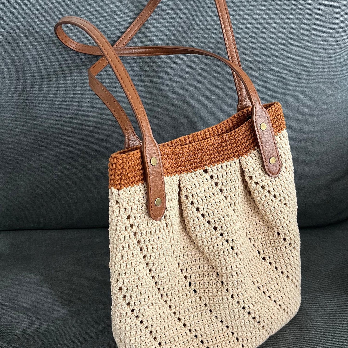 Sienna Crochet Tote, Handmade Shoulder Bag, Handbag Gift for Her