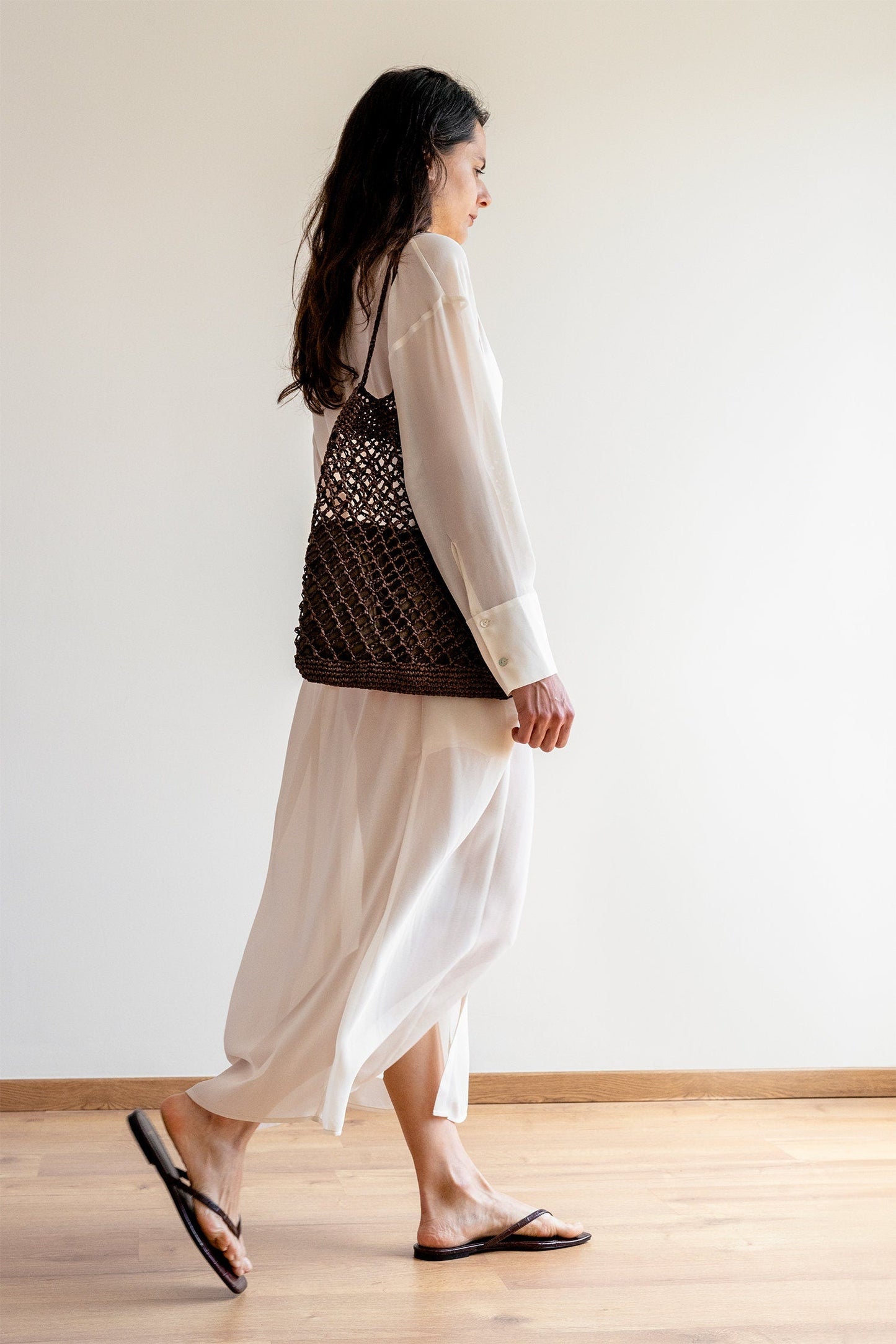 Raffia Net Bag in Tan, Crochet Raffia Tote, Summer Tote Bag, Straw Mesh Bag, Handcrafted Tote, Net Shoulder Bag